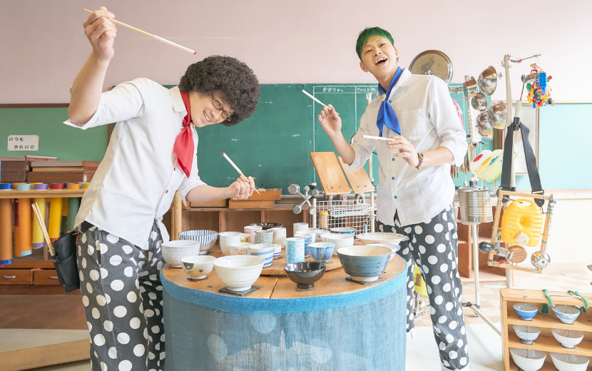 「みなみあおやまこどもアートウォーク」kajiiの日用品コンサート