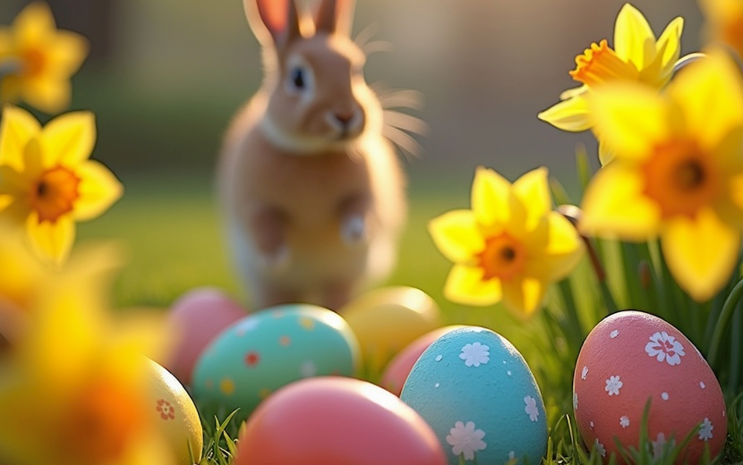 イースターエッグとイースターバニー