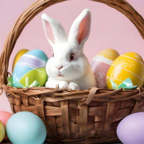 イースターバニーとイースターエッグ