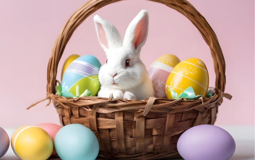 イースターバニーとイースターエッグ